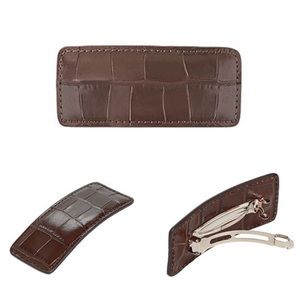NIB! LOEFFLER RANDALL “Wren” Chocolate Leather Hair Barrette